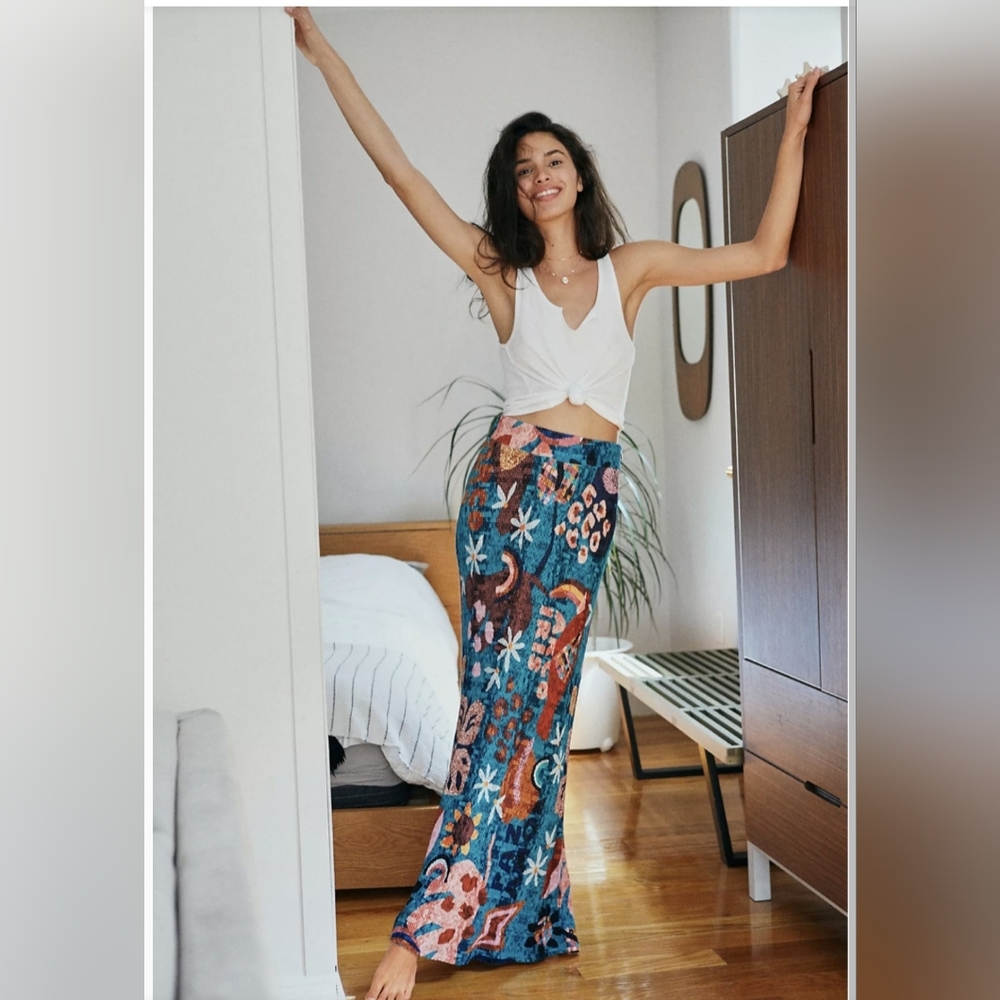 Anthropologie Farm Rio Gabriela Maxi Skirt Floral Tropical - Pre Loved ♡ Large